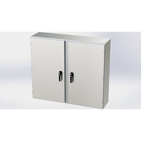 Saginaw Control & Engineering 3 Point Latch with Padlock Handle Electrical Enclosures, 42 in H, 12 in D, 48 in W SCE-42EL4812SSWFLP